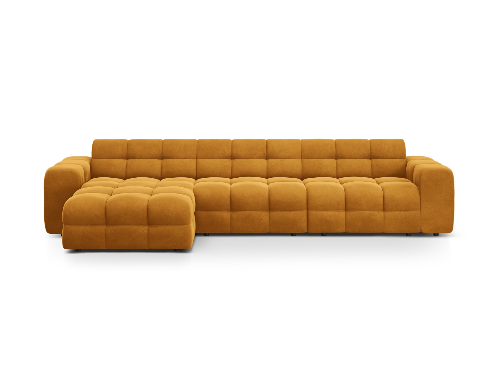 Velvet Left Corner Sofa, "Kendal", 5 Seats, 357x173x79