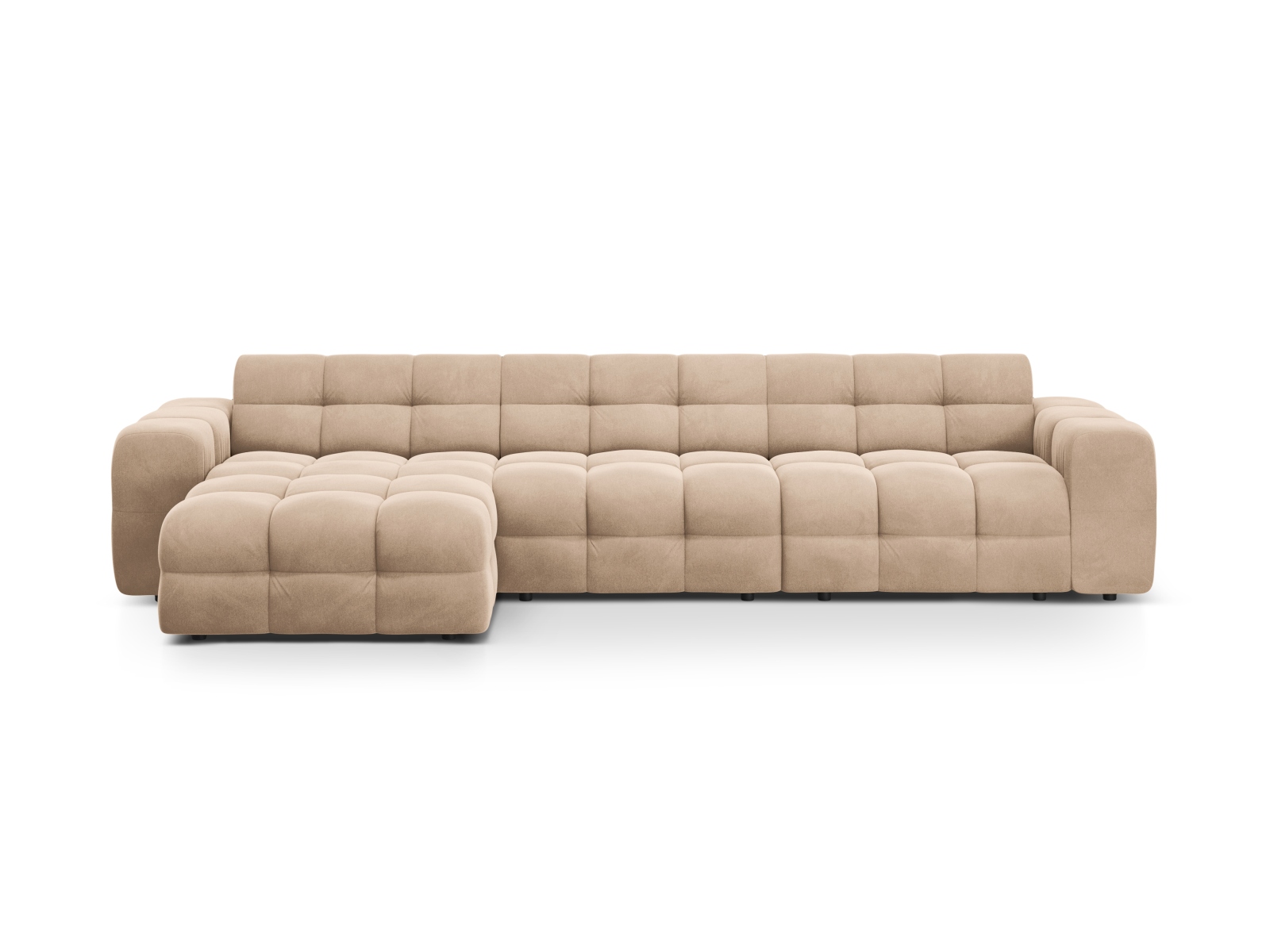 Velvet Left Corner Sofa, "Kendal", 5 Seats, 357x173x79