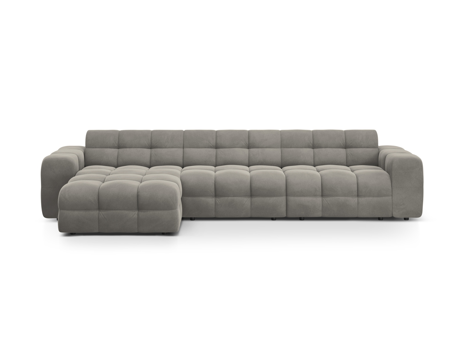 Velvet Left Corner Sofa, "Kendal", 5 Seats, 357x173x79