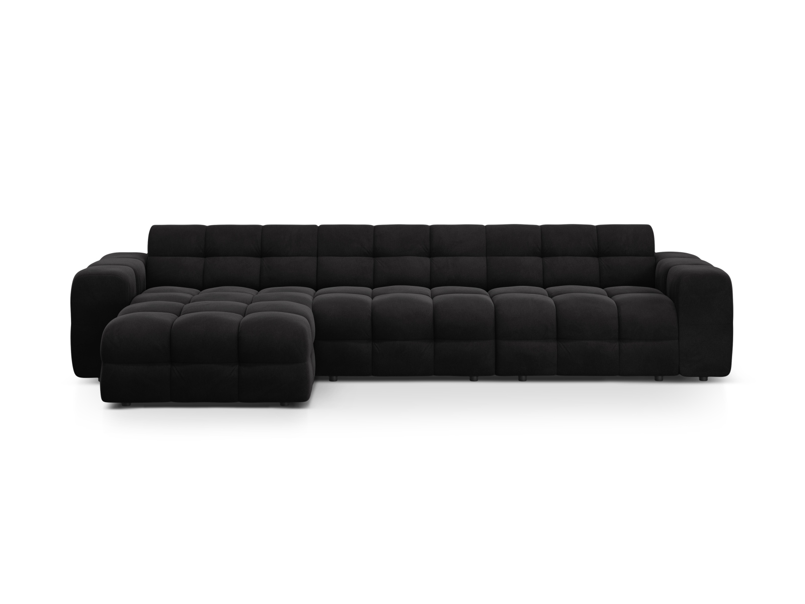 Velvet Left Corner Sofa, "Kendal", 5 Seats, 357x173x79