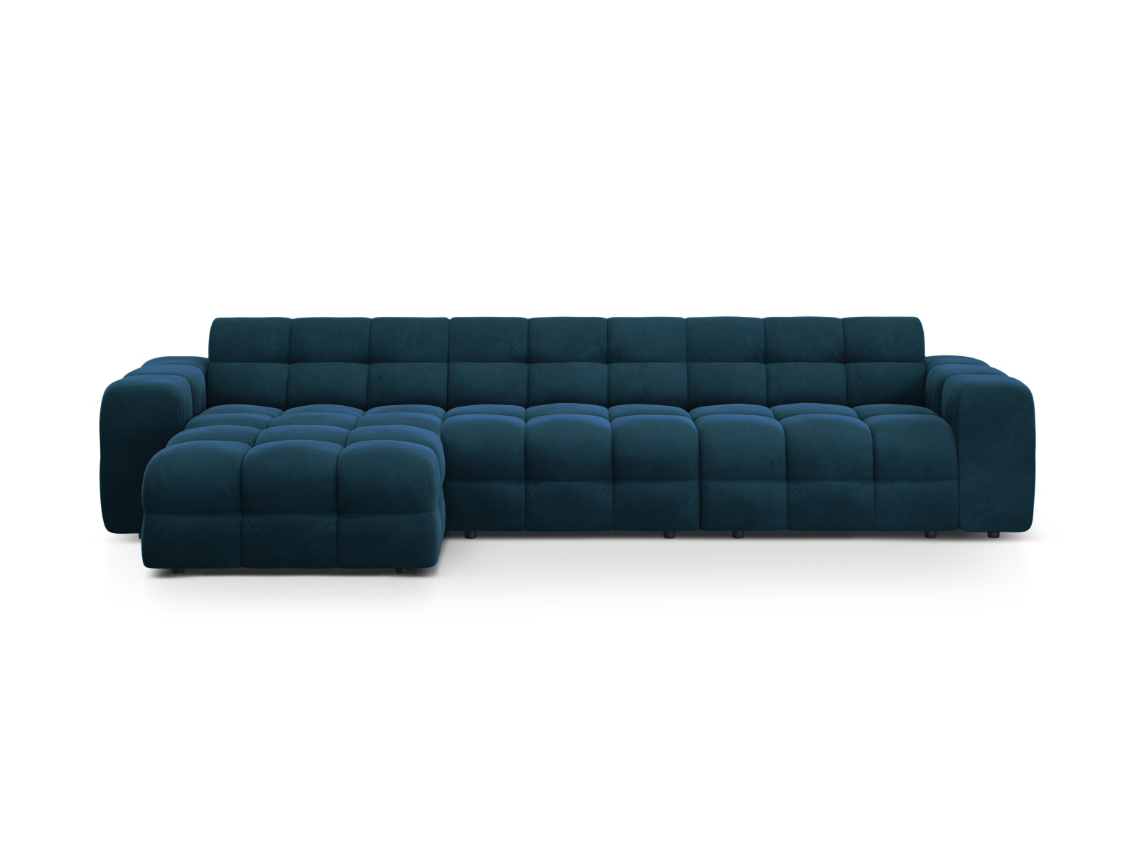 Velvet Left Corner Sofa, "Kendal", 5 Seats, 357x173x79