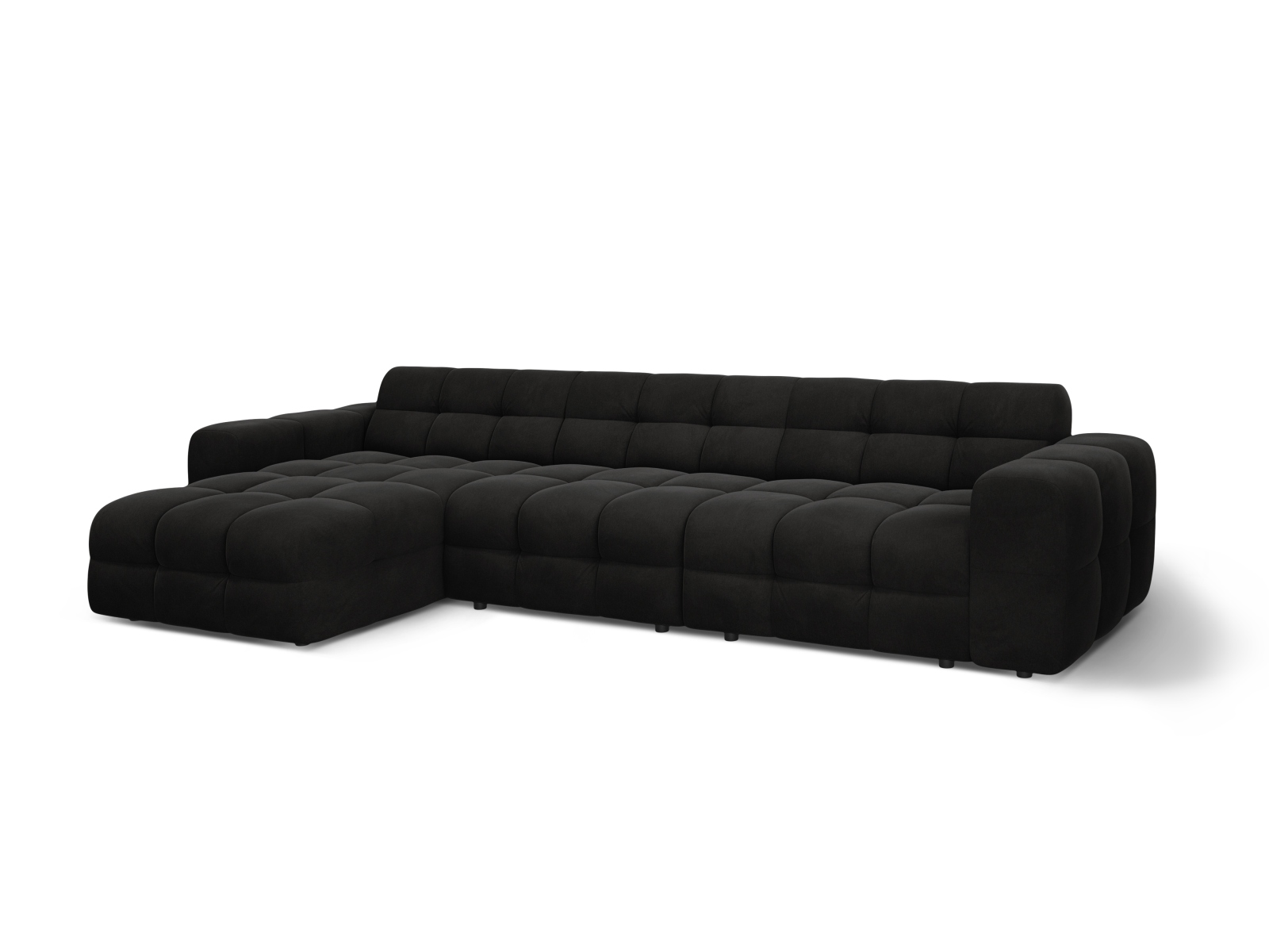Velvet Left Corner Sofa, "Kendal", 5 Seats, 357x173x79