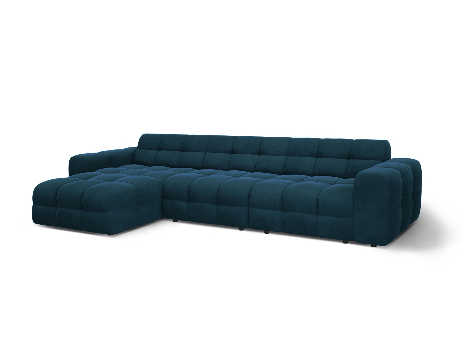 Velvet Left Corner Sofa, "Kendal", 5 Seats, 357x173x79