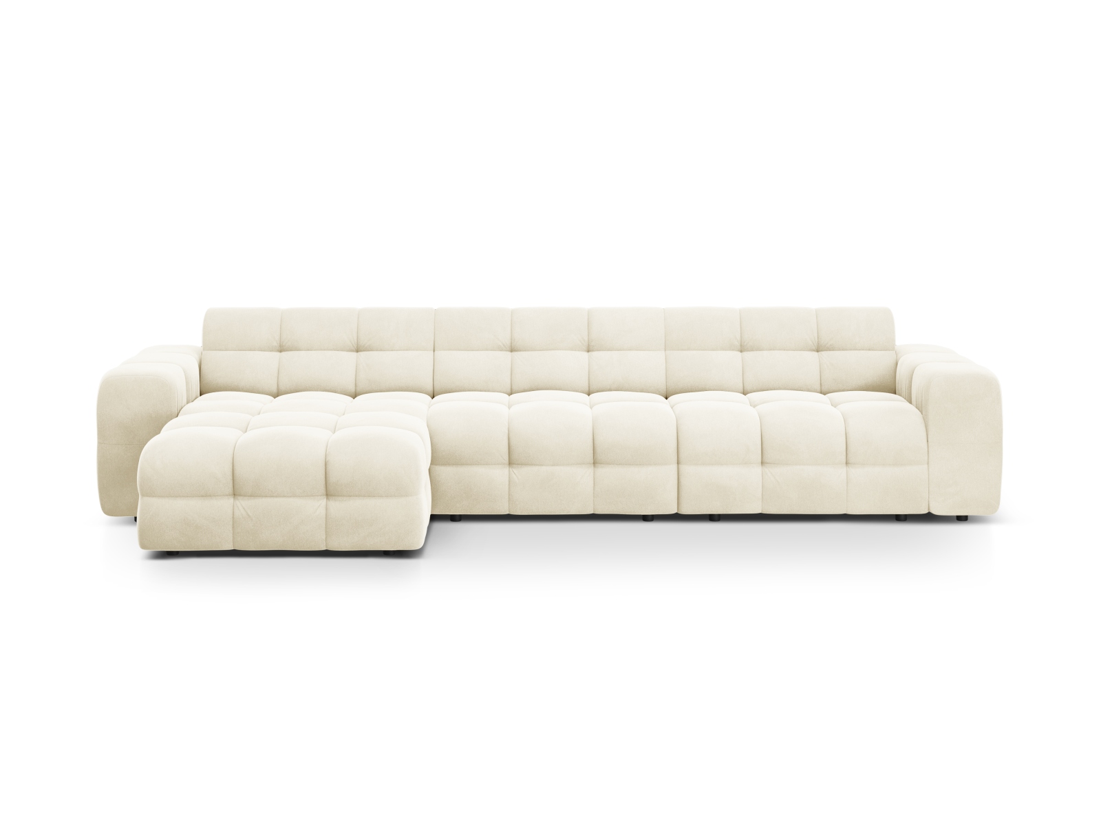 Velvet Left Corner Sofa, "Kendal", 5 Seats, 357x173x79