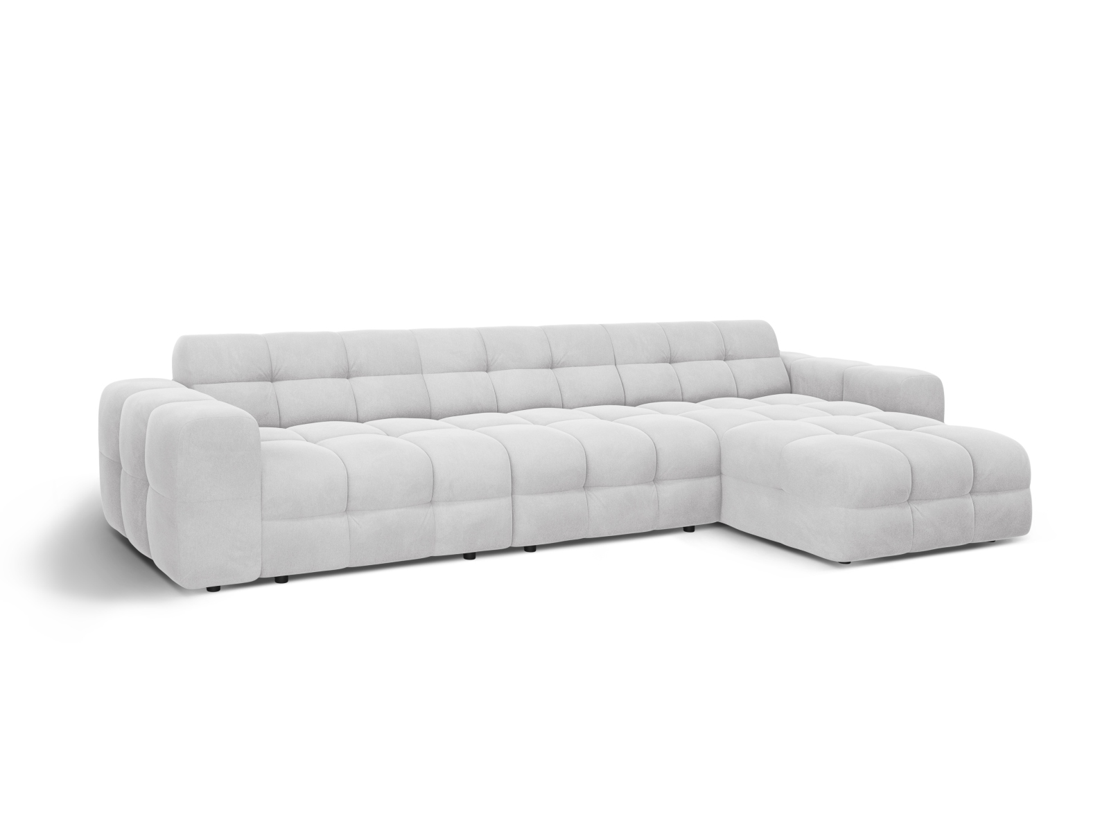 Velvet Right Corner Sofa, "Kendal", 5 Seats, 357x173x79