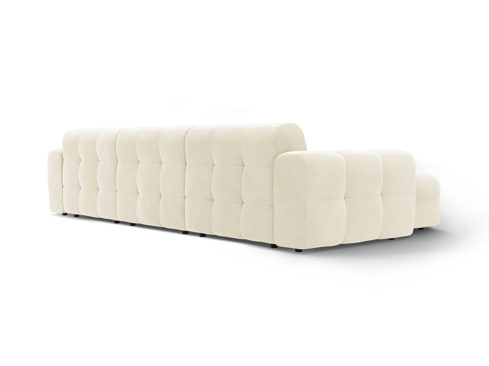 Velvet Left Corner Sofa, "Kendal", 5 Seats, 357x173x79