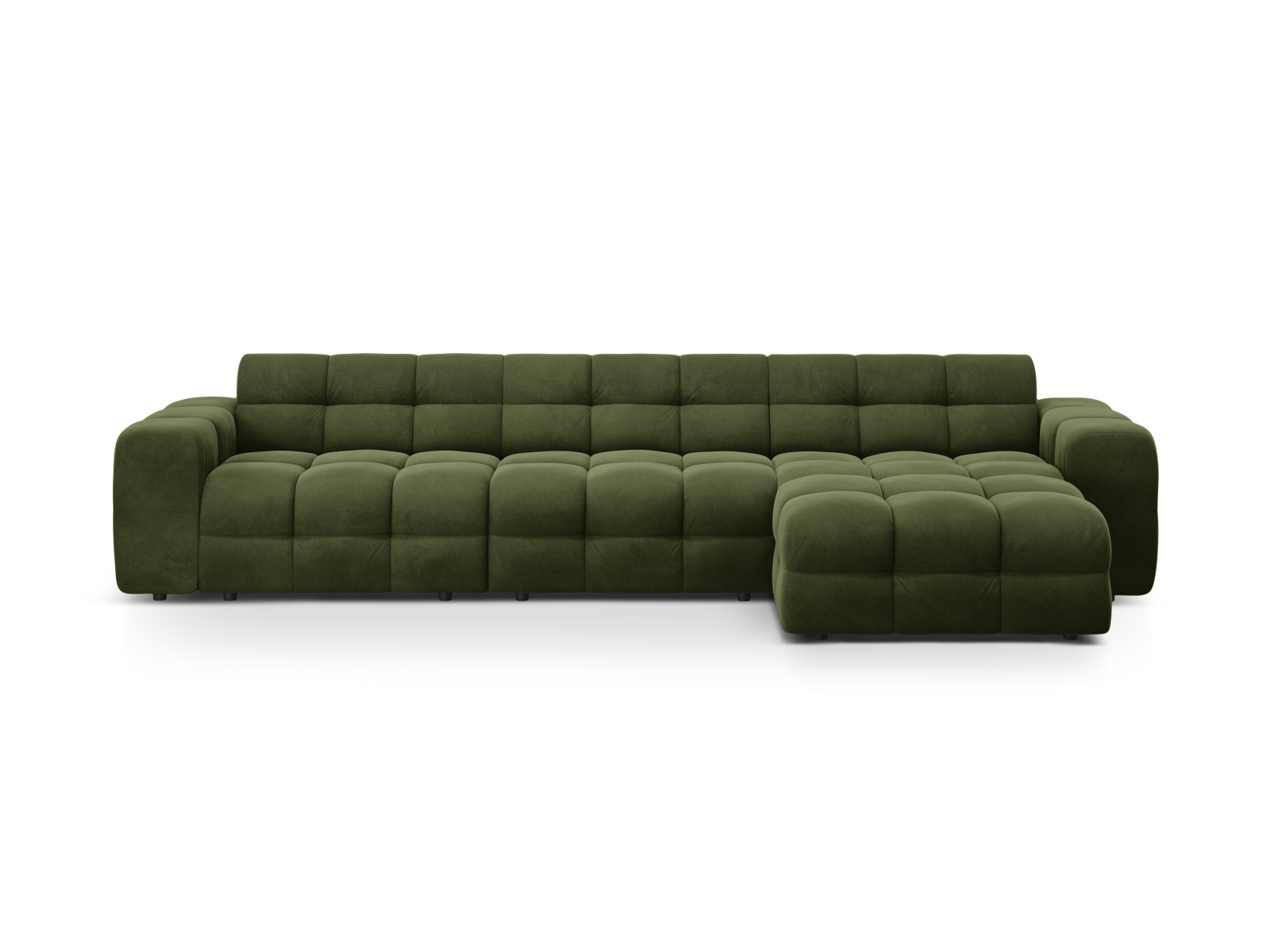 Velvet Right Corner Sofa, "Kendal", 5 Seats, 357x173x79