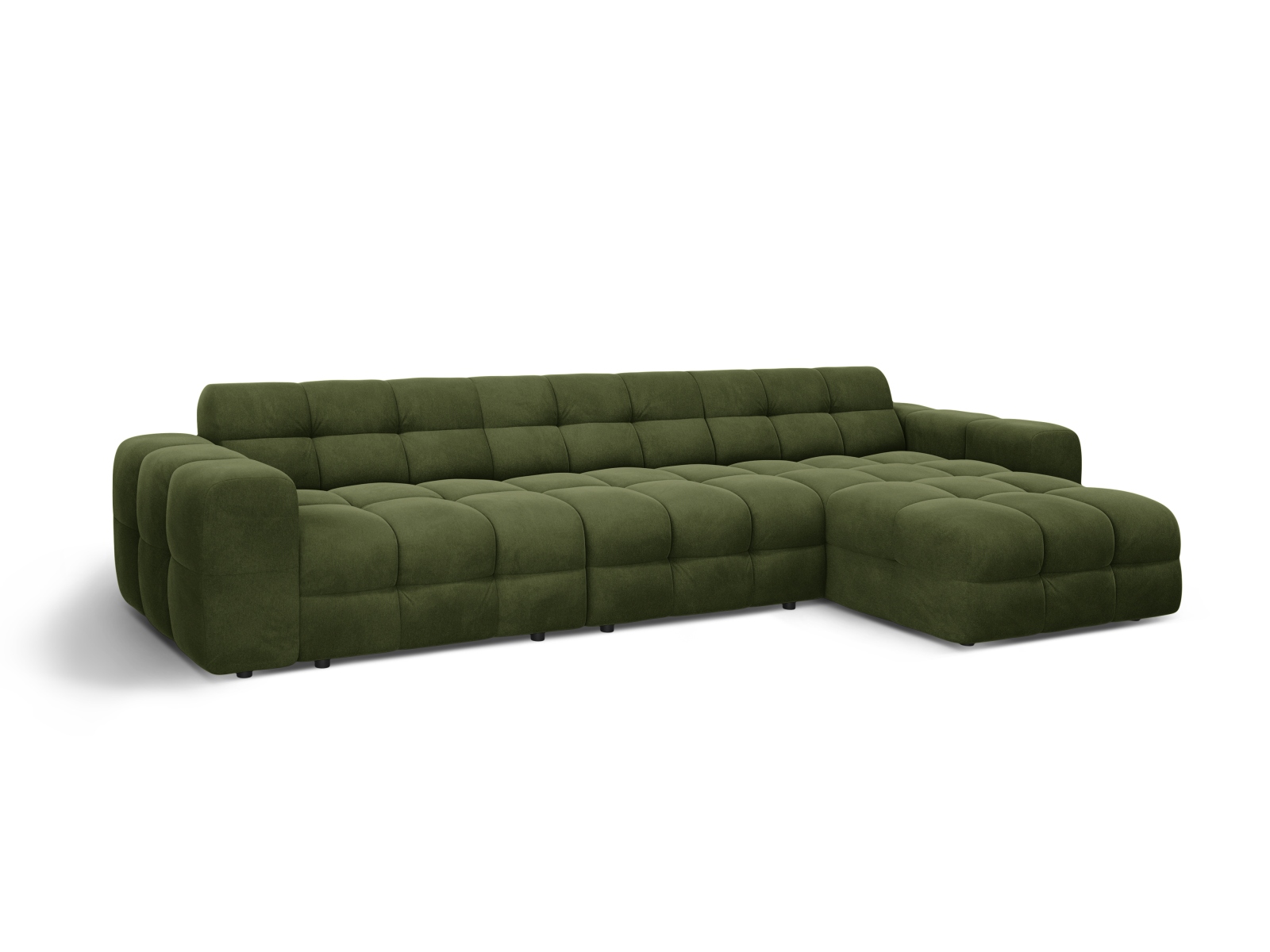Velvet Right Corner Sofa, "Kendal", 5 Seats, 357x173x79