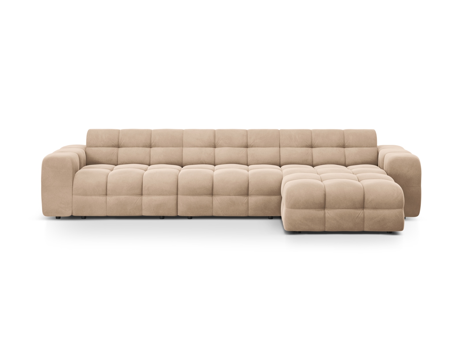 Velvet Right Corner Sofa, "Kendal", 5 Seats, 357x173x79
