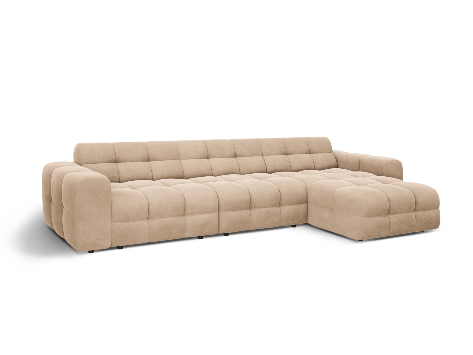 Velvet Right Corner Sofa, "Kendal", 5 Seats, 357x173x79