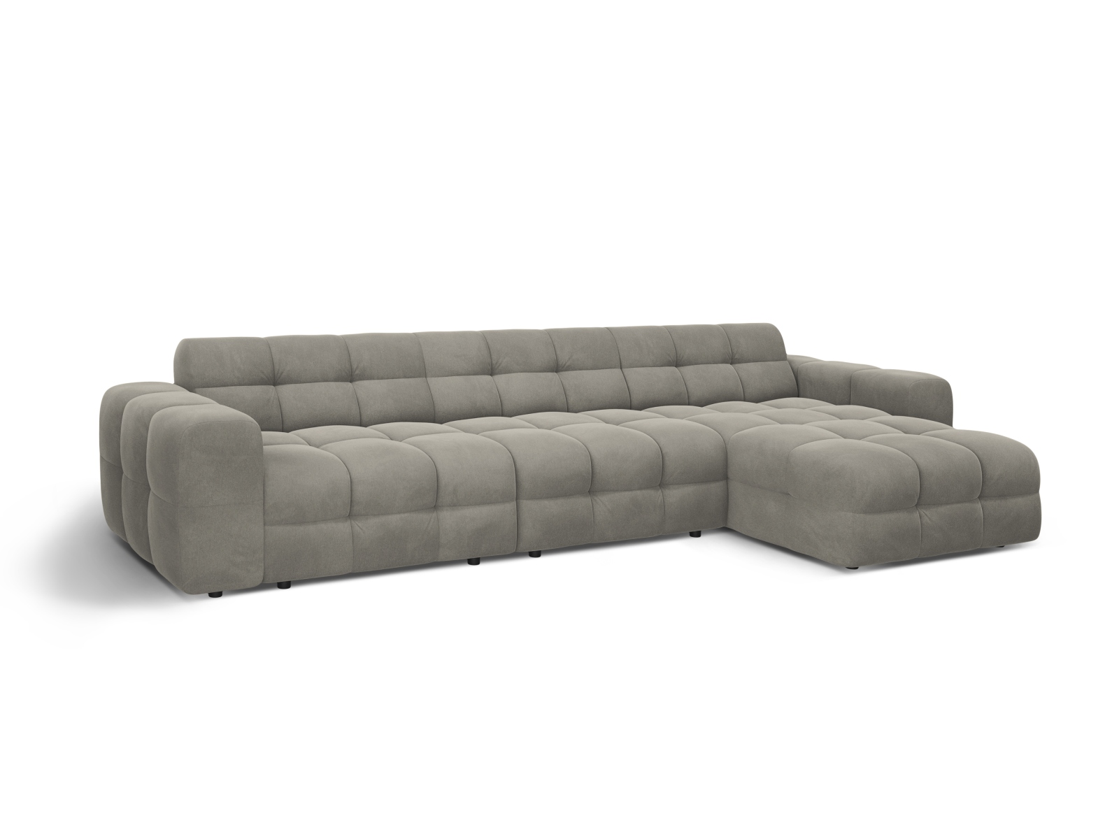 Velvet Right Corner Sofa, "Kendal", 5 Seats, 357x173x79