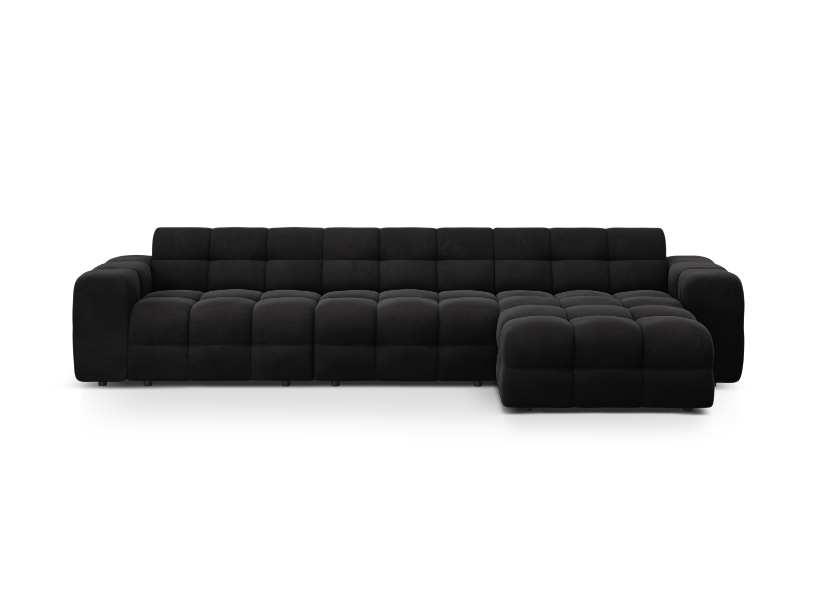 Velvet Right Corner Sofa, "Kendal", 5 Seats, 357x173x79