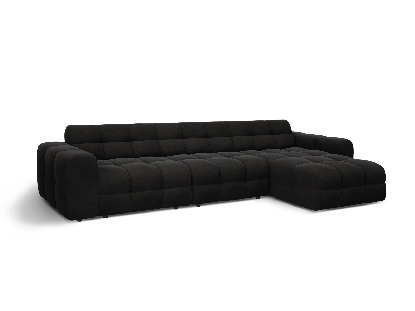 Velvet Right Corner Sofa, "Kendal", 5 Seats, 357x173x79