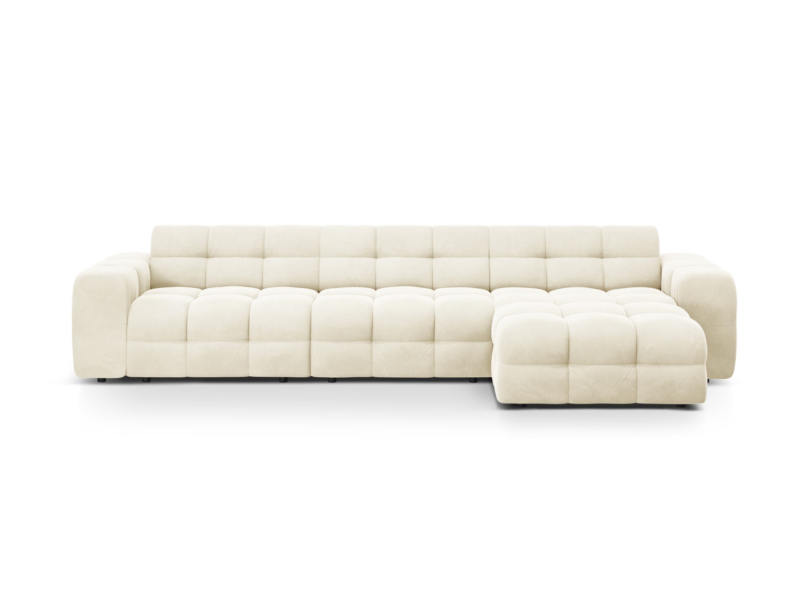 Velvet Right Corner Sofa, "Kendal", 5 Seats, 357x173x79
