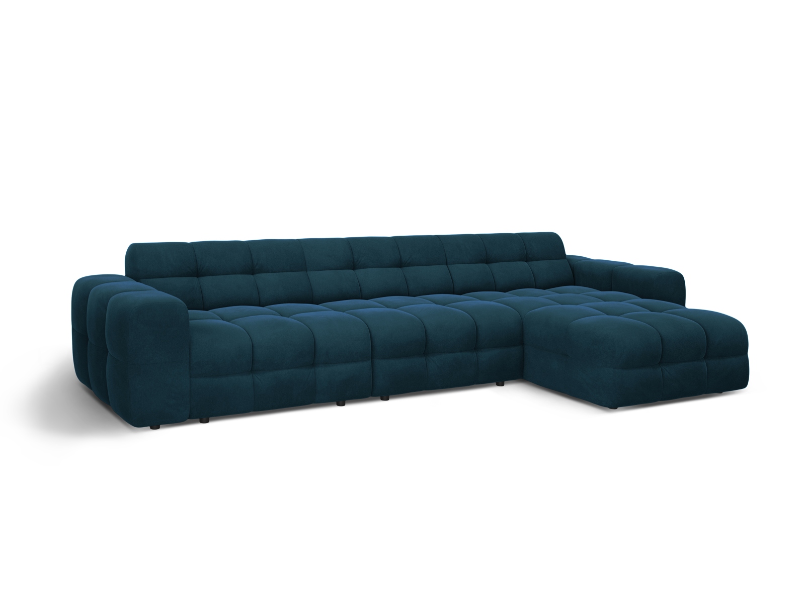 Velvet Right Corner Sofa, "Kendal", 5 Seats, 357x173x79