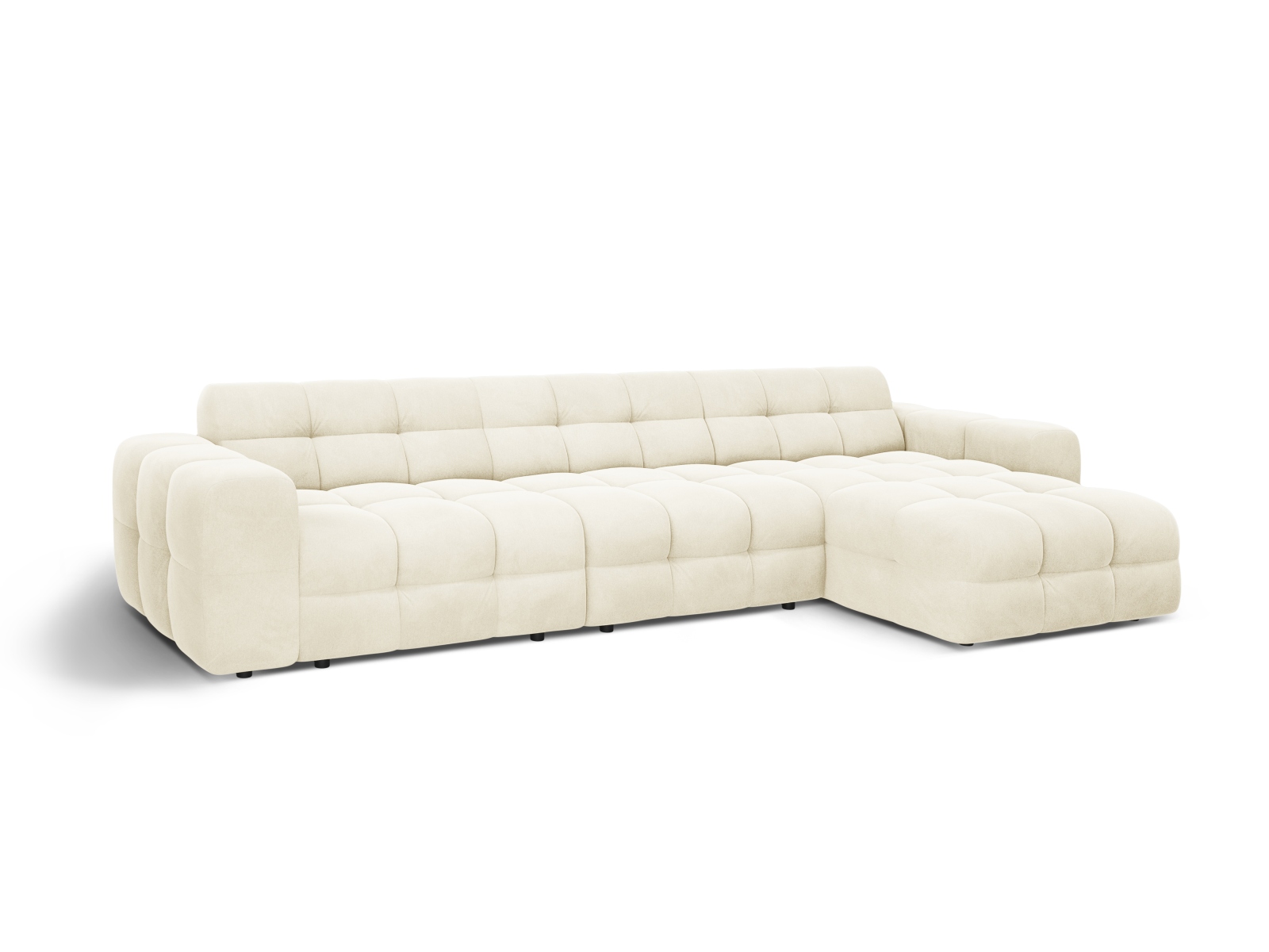 Velvet Right Corner Sofa, "Kendal", 5 Seats, 357x173x79