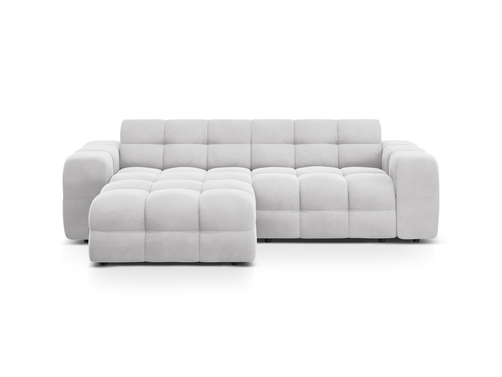 Velvet Left Corner Sofa, "Kendal", 4 Seats, 256x173x79