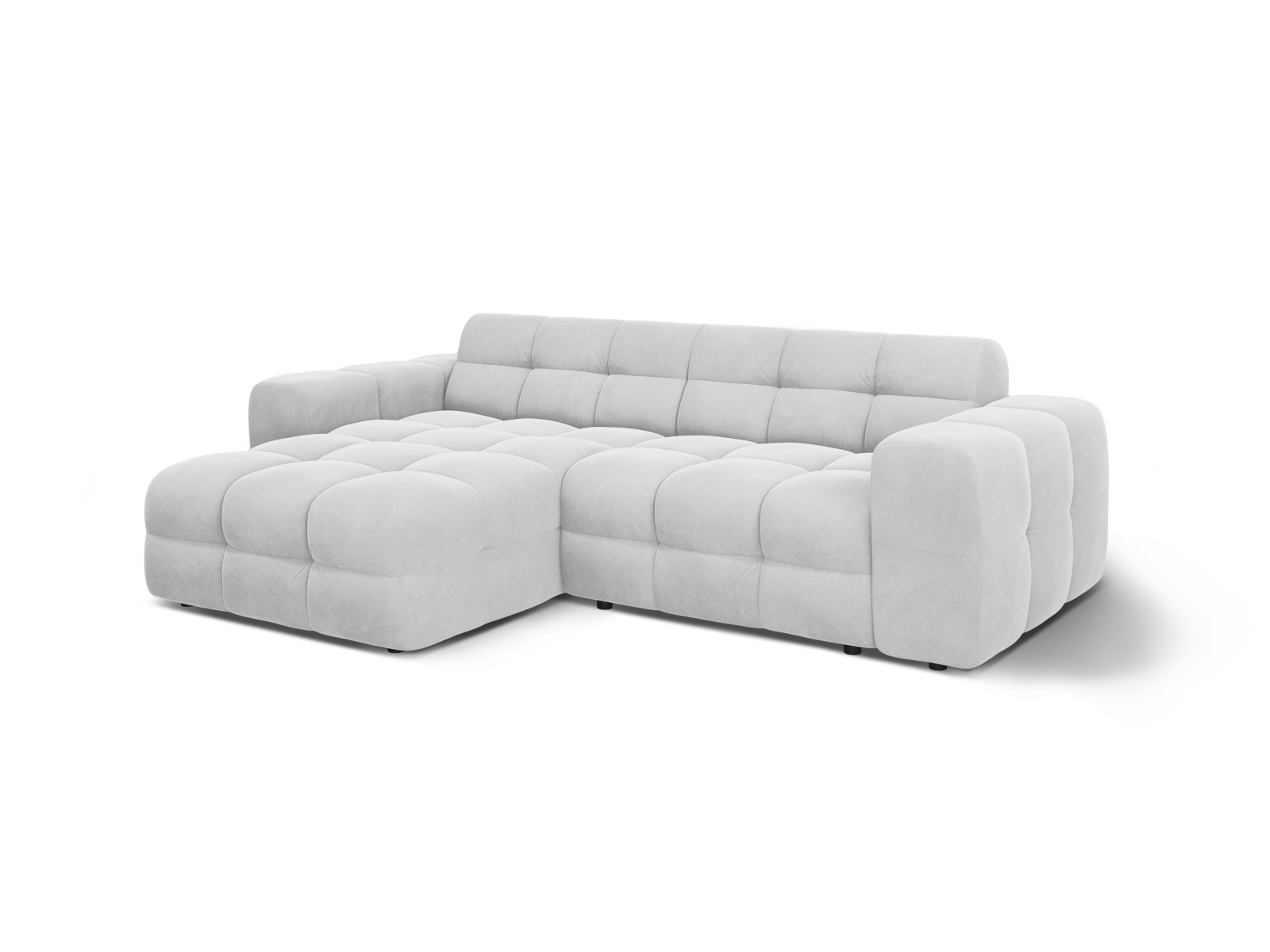 Velvet Left Corner Sofa, "Kendal", 4 Seats, 256x173x79