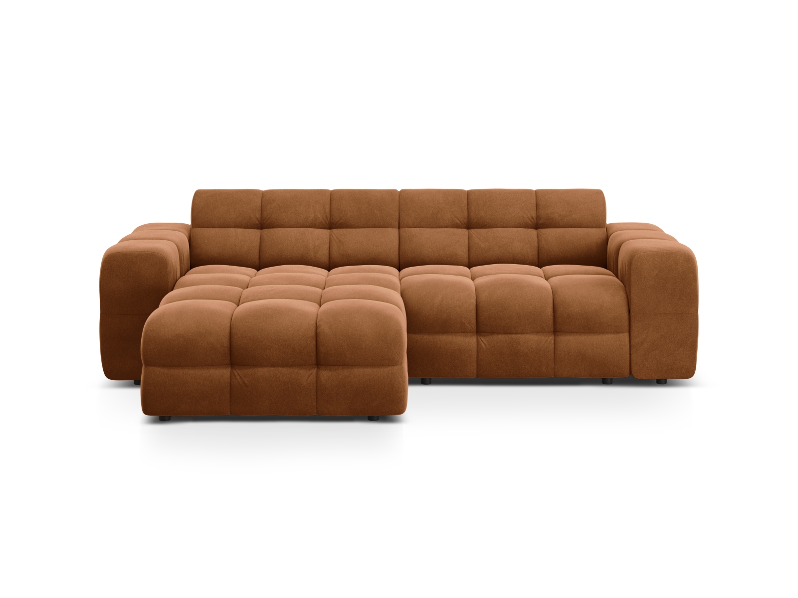 Velvet Left Corner Sofa, "Kendal", 4 Seats, 256x173x79
