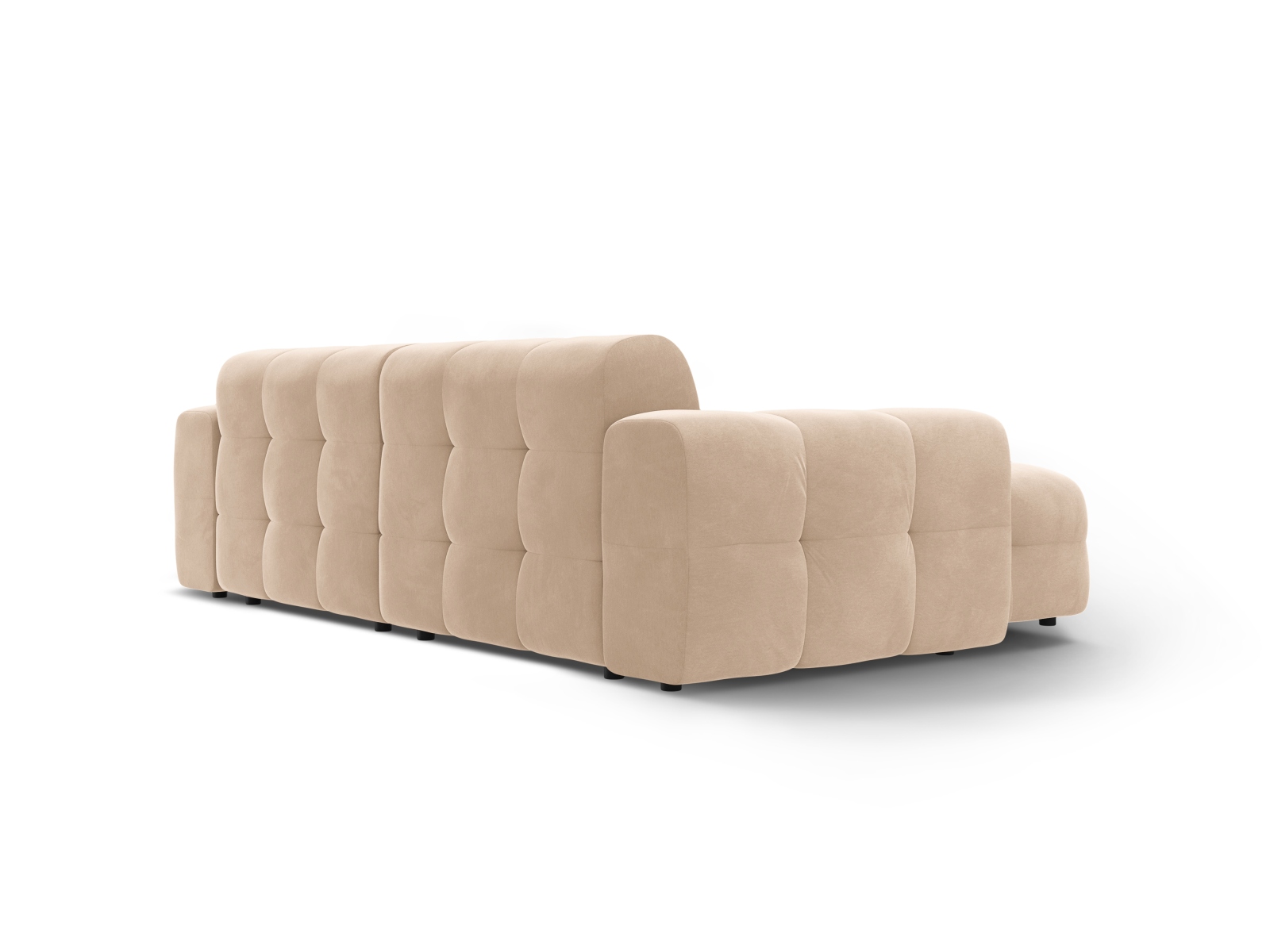 Velvet Left Corner Sofa, "Kendal", 4 Seats, 256x173x79