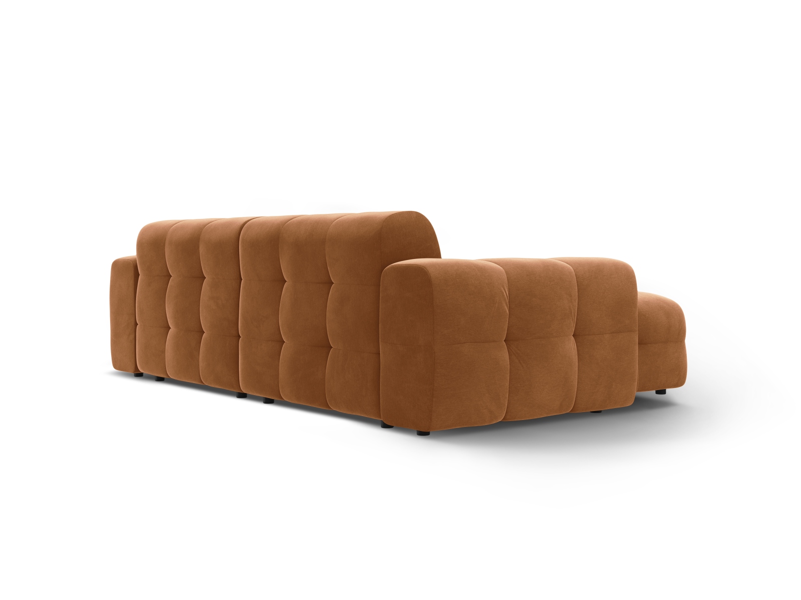 Velvet Left Corner Sofa, "Kendal", 4 Seats, 256x173x79