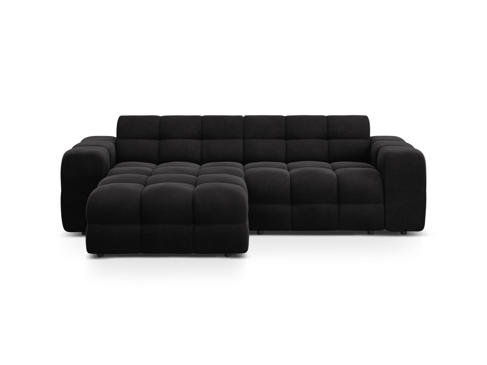 Velvet Left Corner Sofa, "Kendal", 4 Seats, 256x173x79