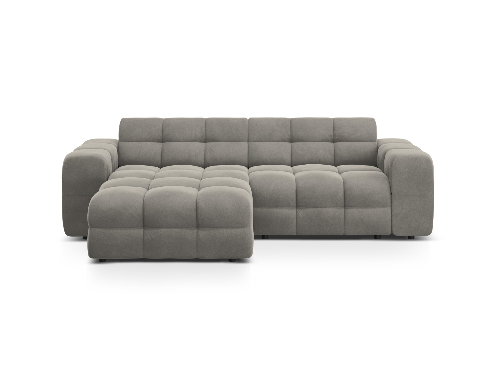Velvet Left Corner Sofa, "Kendal", 4 Seats, 256x173x79