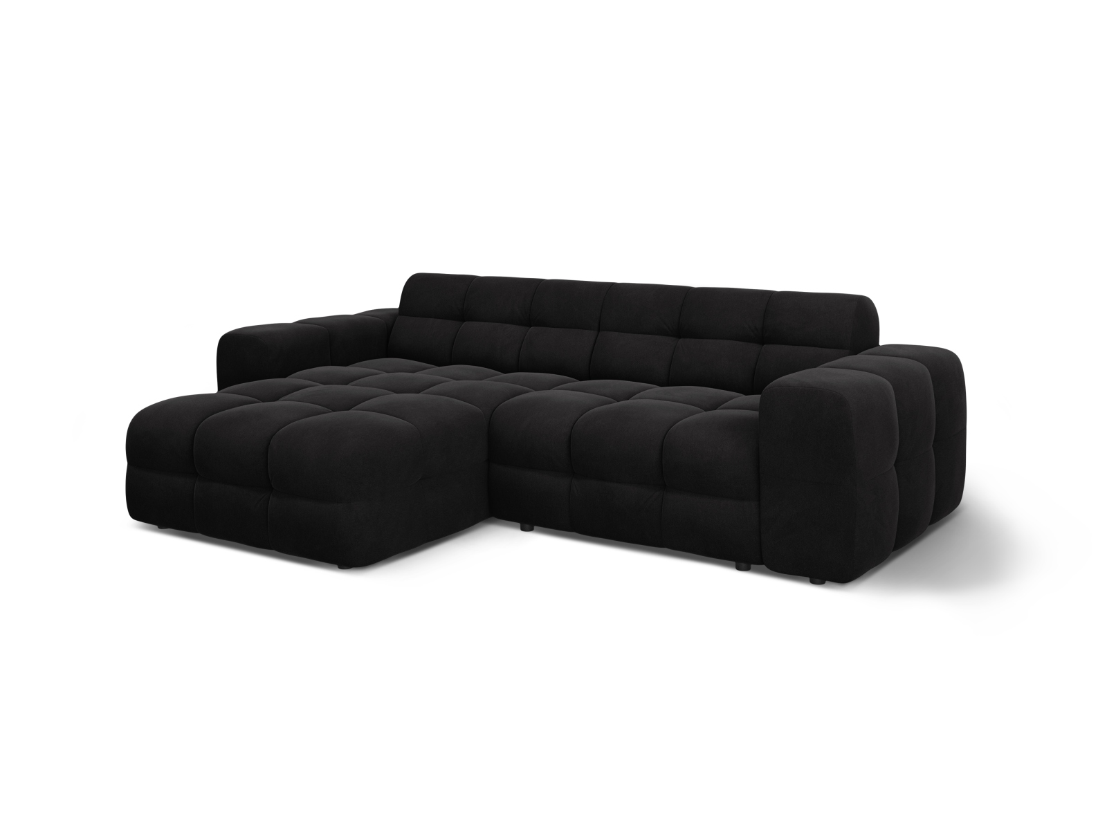 Velvet Left Corner Sofa, "Kendal", 4 Seats, 256x173x79