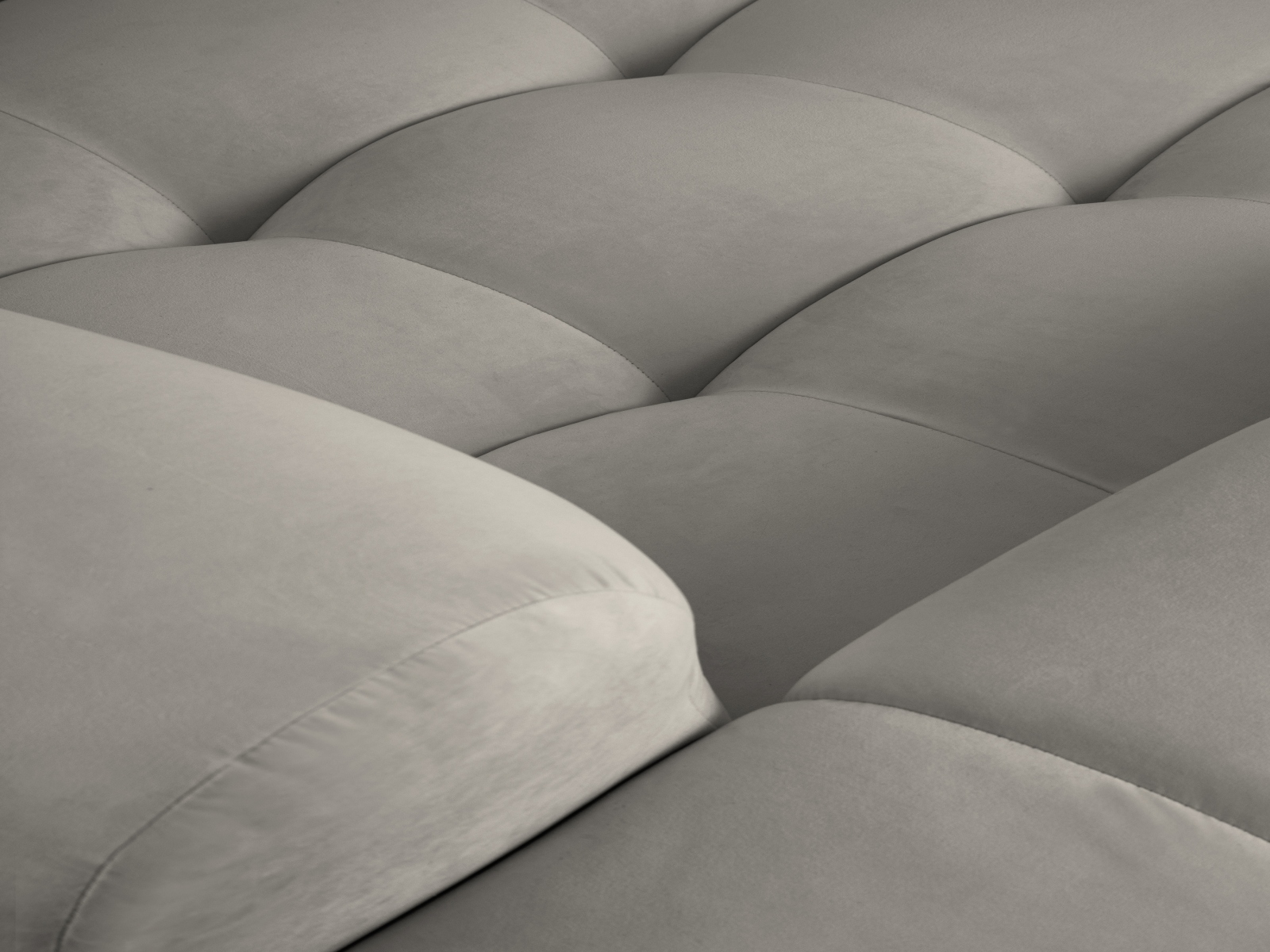Velvet Left Corner Sofa, "Kendal", 4 Seats, 256x173x79
