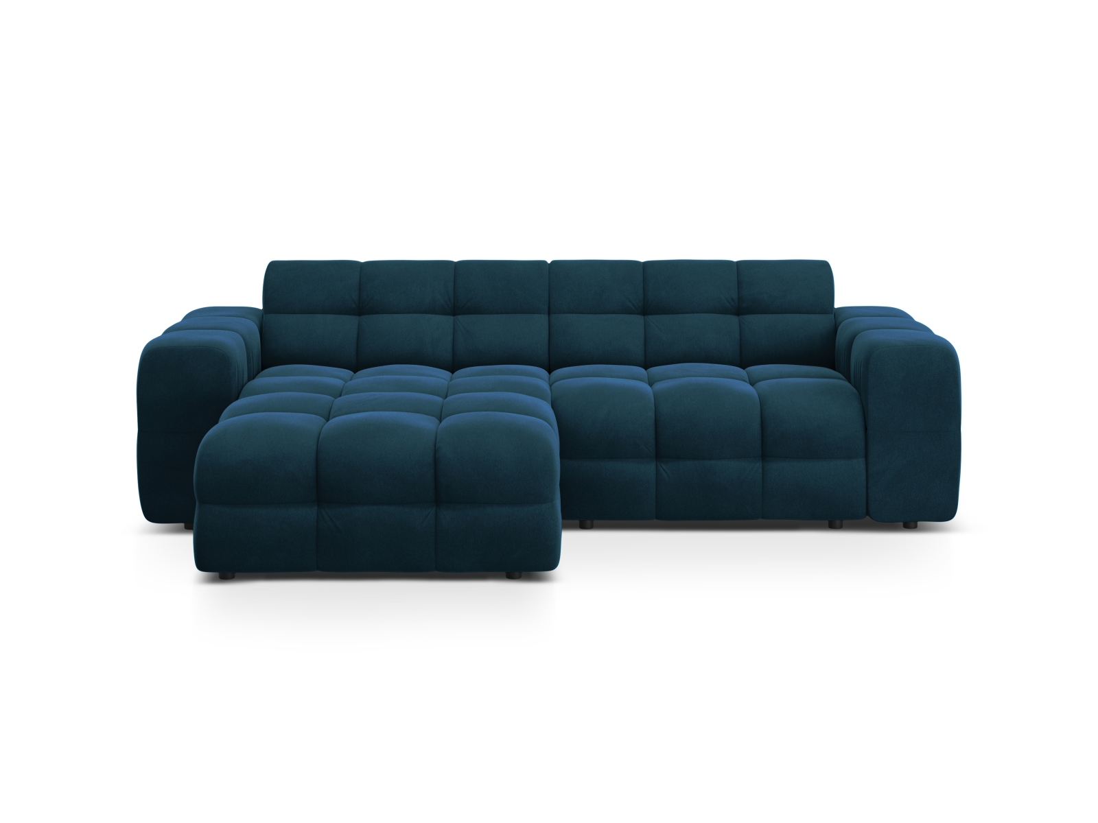 Velvet Left Corner Sofa, "Kendal", 4 Seats, 256x173x79