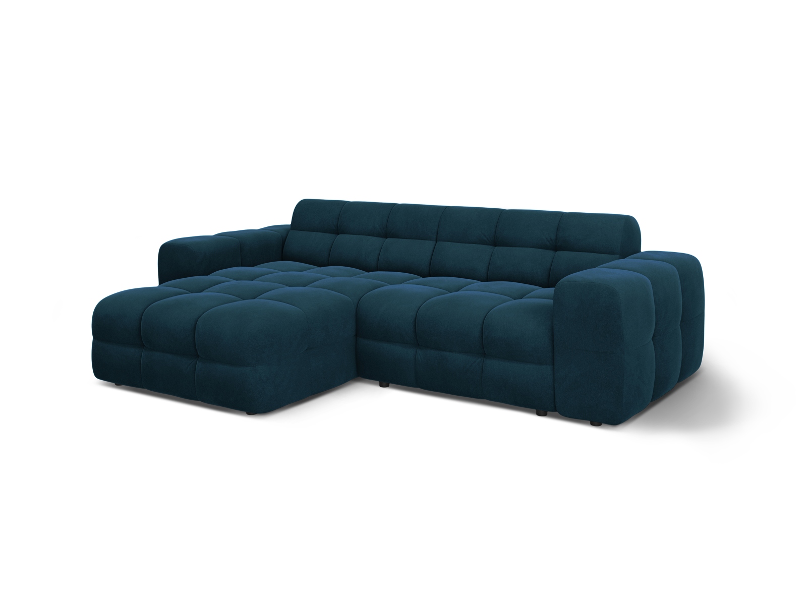 Velvet Left Corner Sofa, "Kendal", 4 Seats, 256x173x79