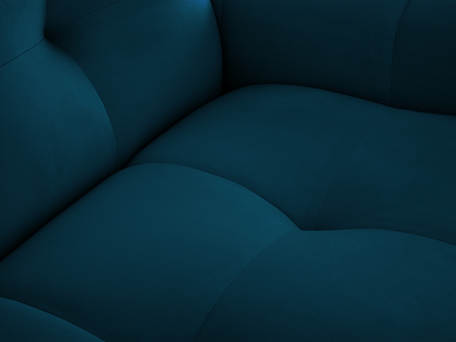 Velvet Left Corner Sofa, "Kendal", 4 Seats, 256x173x79