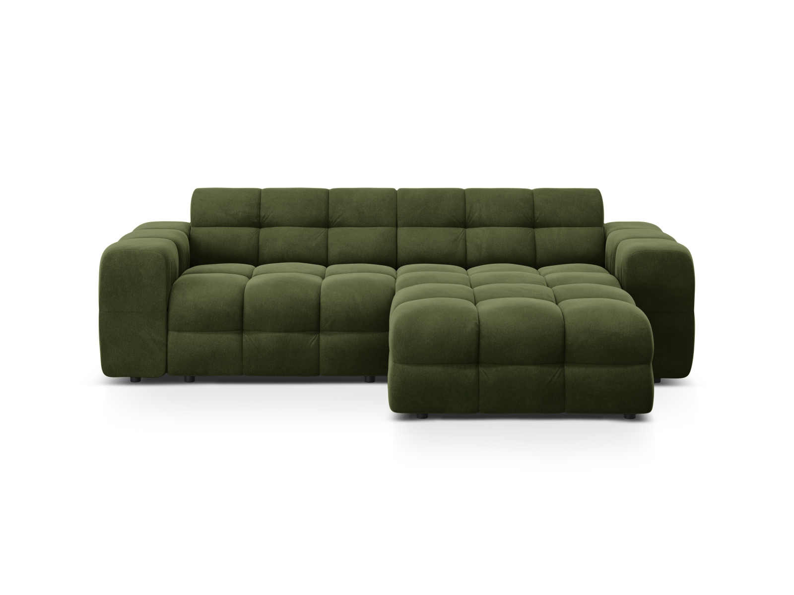 Velvet Right Corner Sofa, "Kendal", 4 Seats, 256x173x79