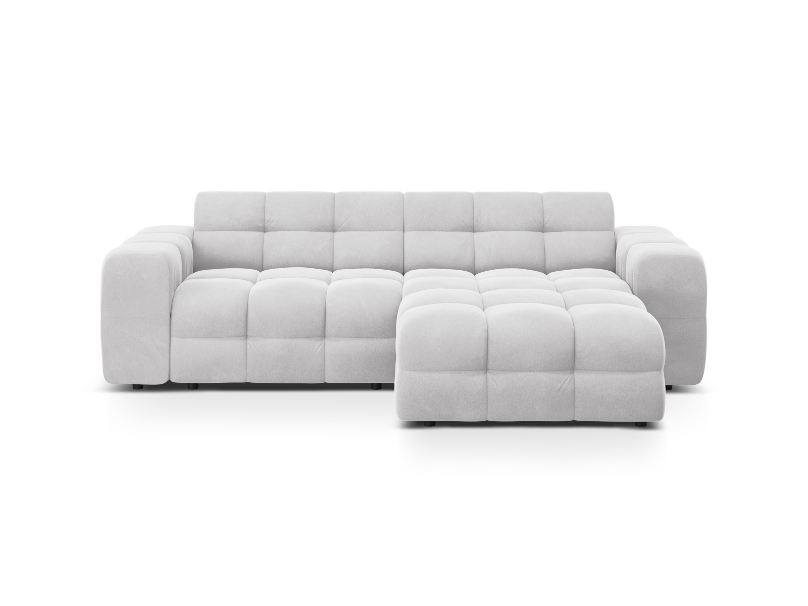 Velvet Right Corner Sofa, "Kendal", 4 Seats, 256x173x79