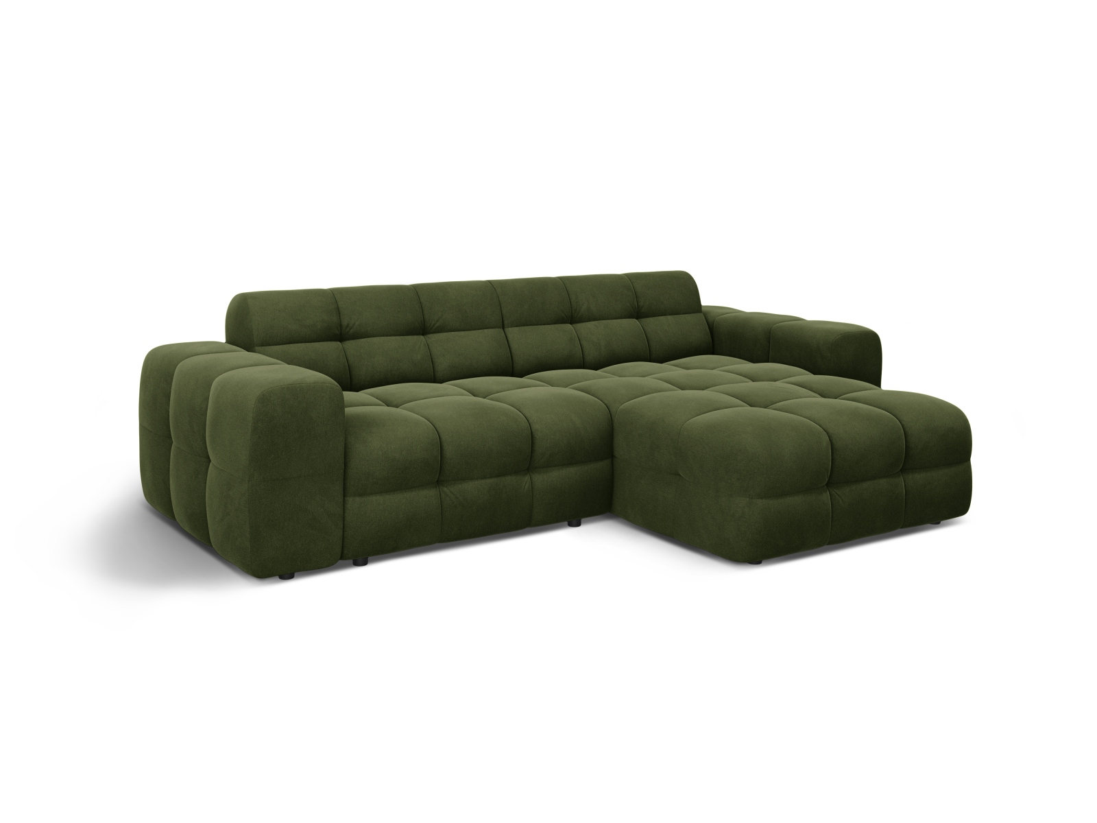 Velvet Right Corner Sofa, "Kendal", 4 Seats, 256x173x79