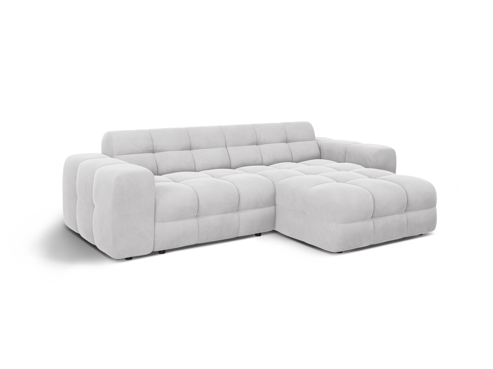 Velvet Right Corner Sofa, "Kendal", 4 Seats, 256x173x79