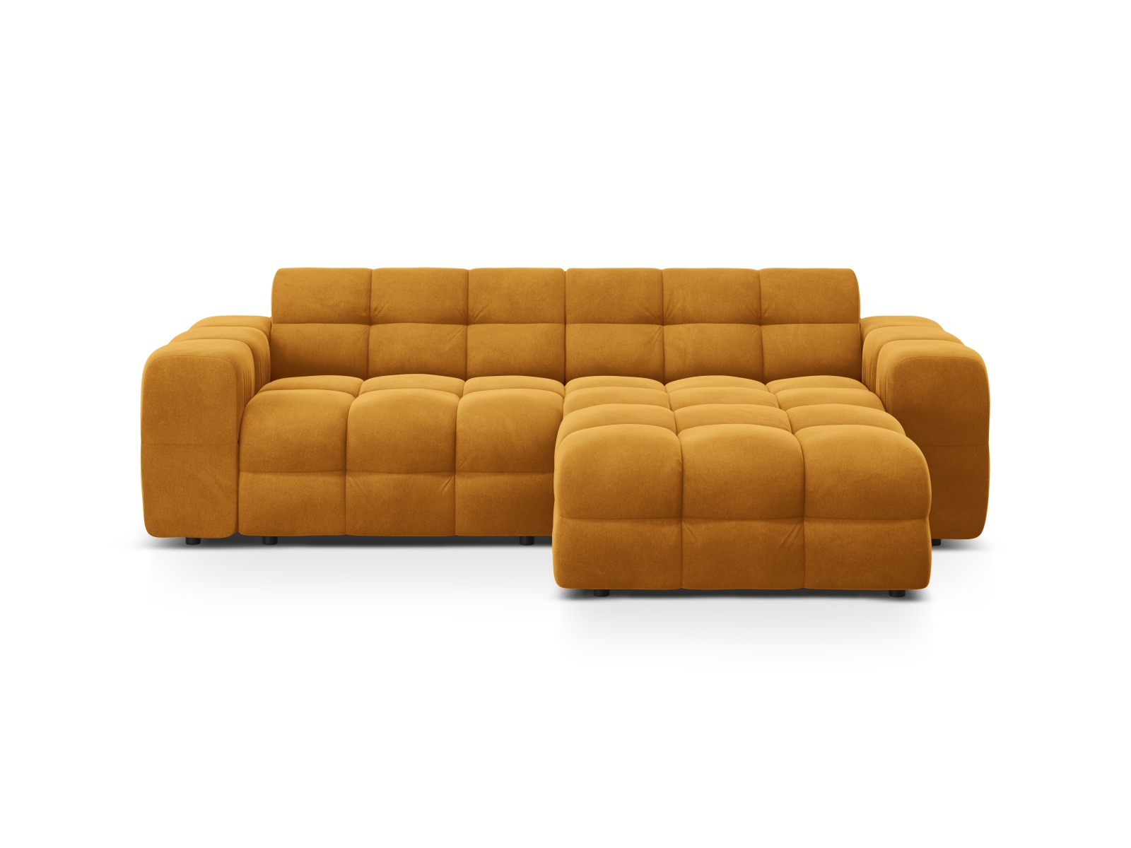 Velvet Right Corner Sofa, "Kendal", 4 Seats, 256x173x79