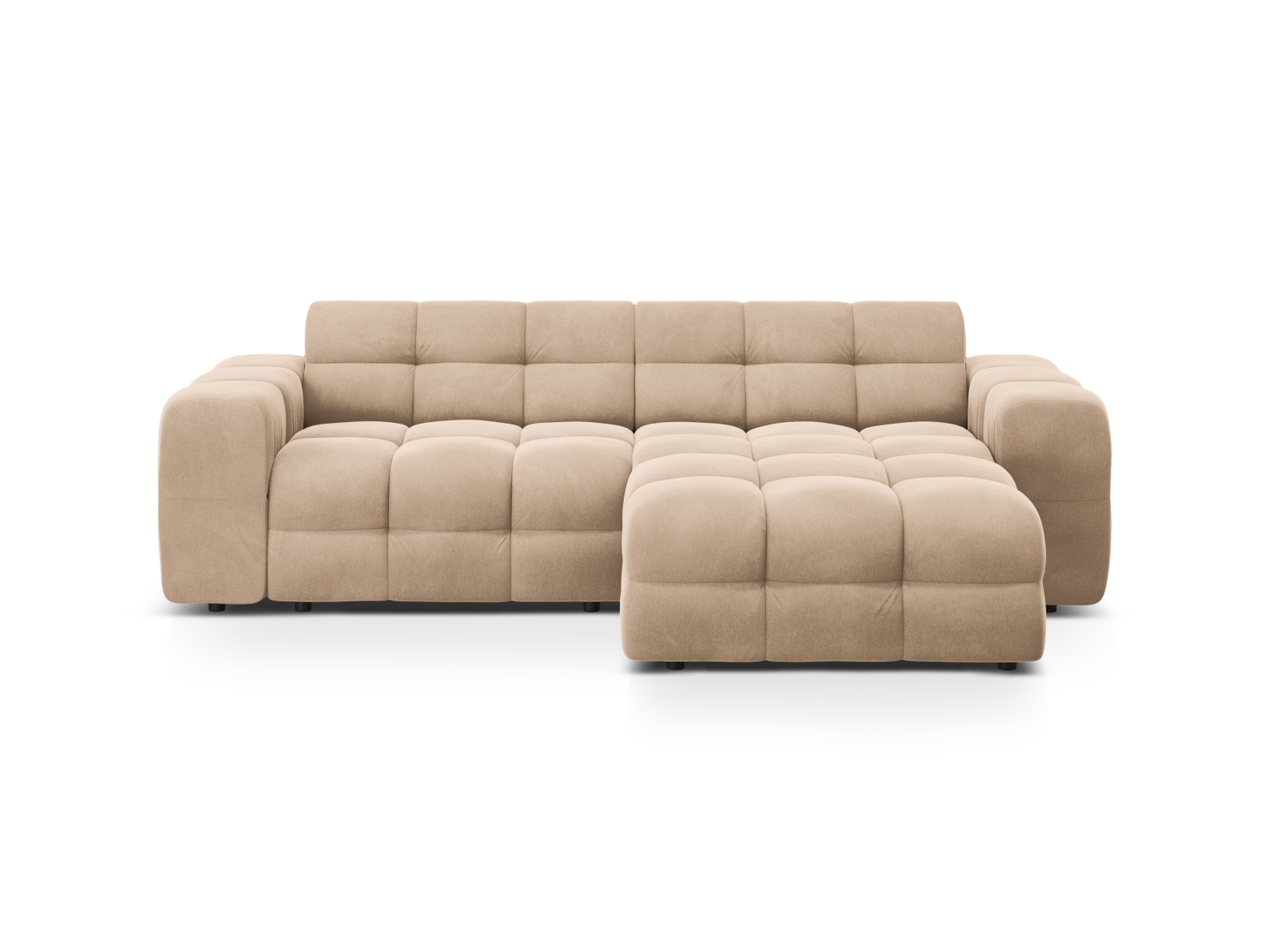 Velvet Right Corner Sofa, "Kendal", 4 Seats, 256x173x79