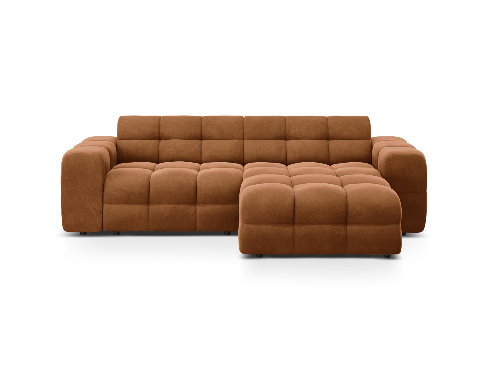 Velvet Right Corner Sofa, "Kendal", 4 Seats, 256x173x79