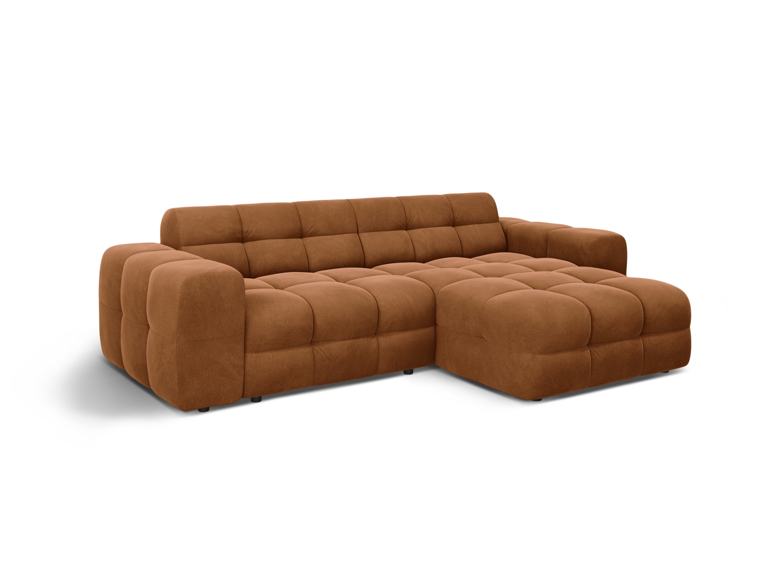 Velvet Right Corner Sofa, "Kendal", 4 Seats, 256x173x79