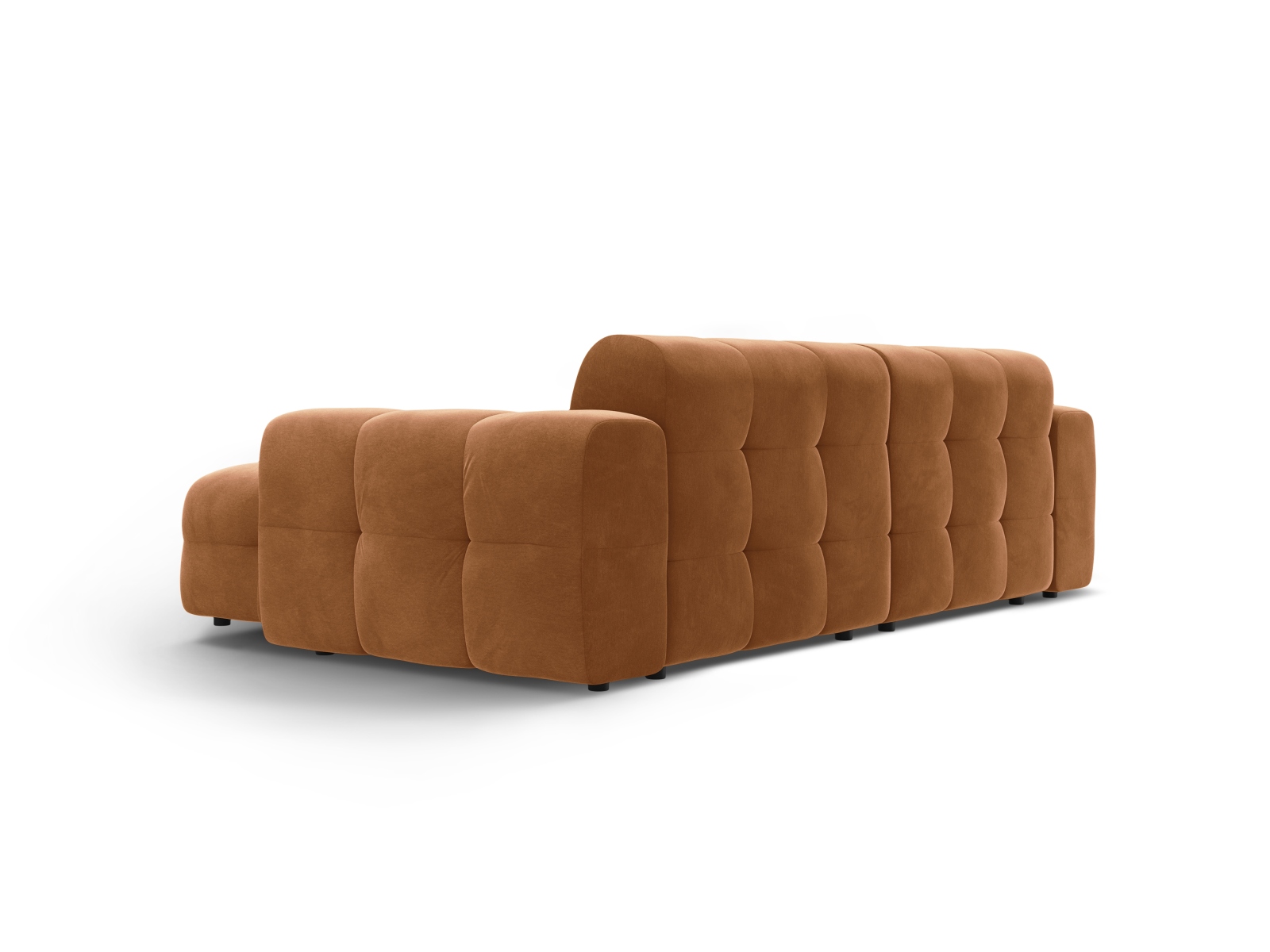 Velvet Right Corner Sofa, "Kendal", 4 Seats, 256x173x79