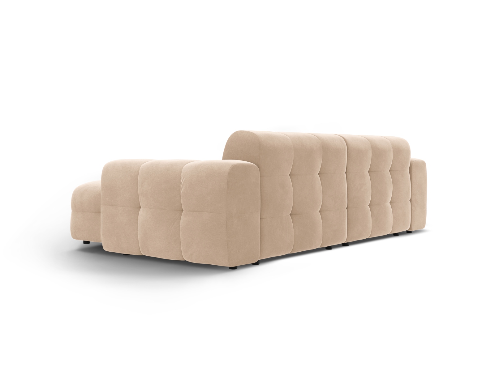 Velvet Right Corner Sofa, "Kendal", 4 Seats, 256x173x79