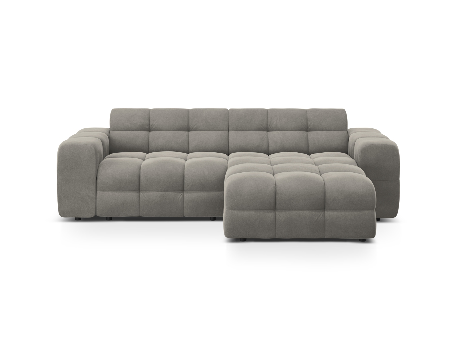 Velvet Right Corner Sofa, "Kendal", 4 Seats, 256x173x79