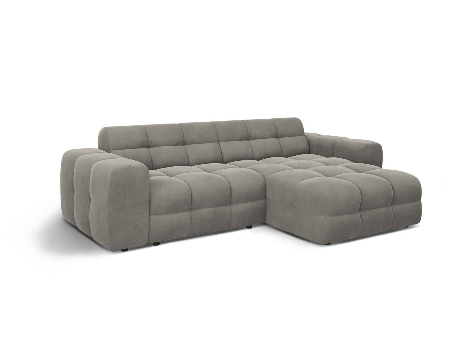 Velvet Right Corner Sofa, "Kendal", 4 Seats, 256x173x79