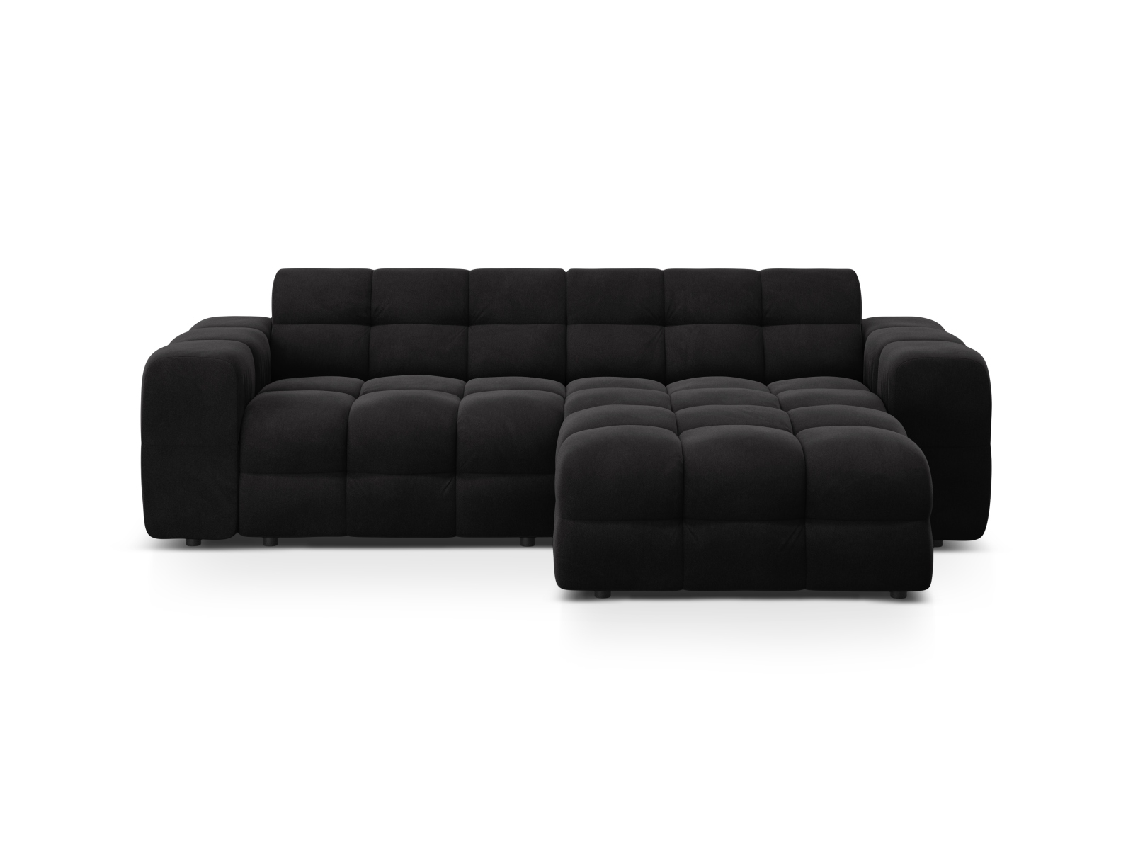 Velvet Right Corner Sofa, "Kendal", 4 Seats, 256x173x79