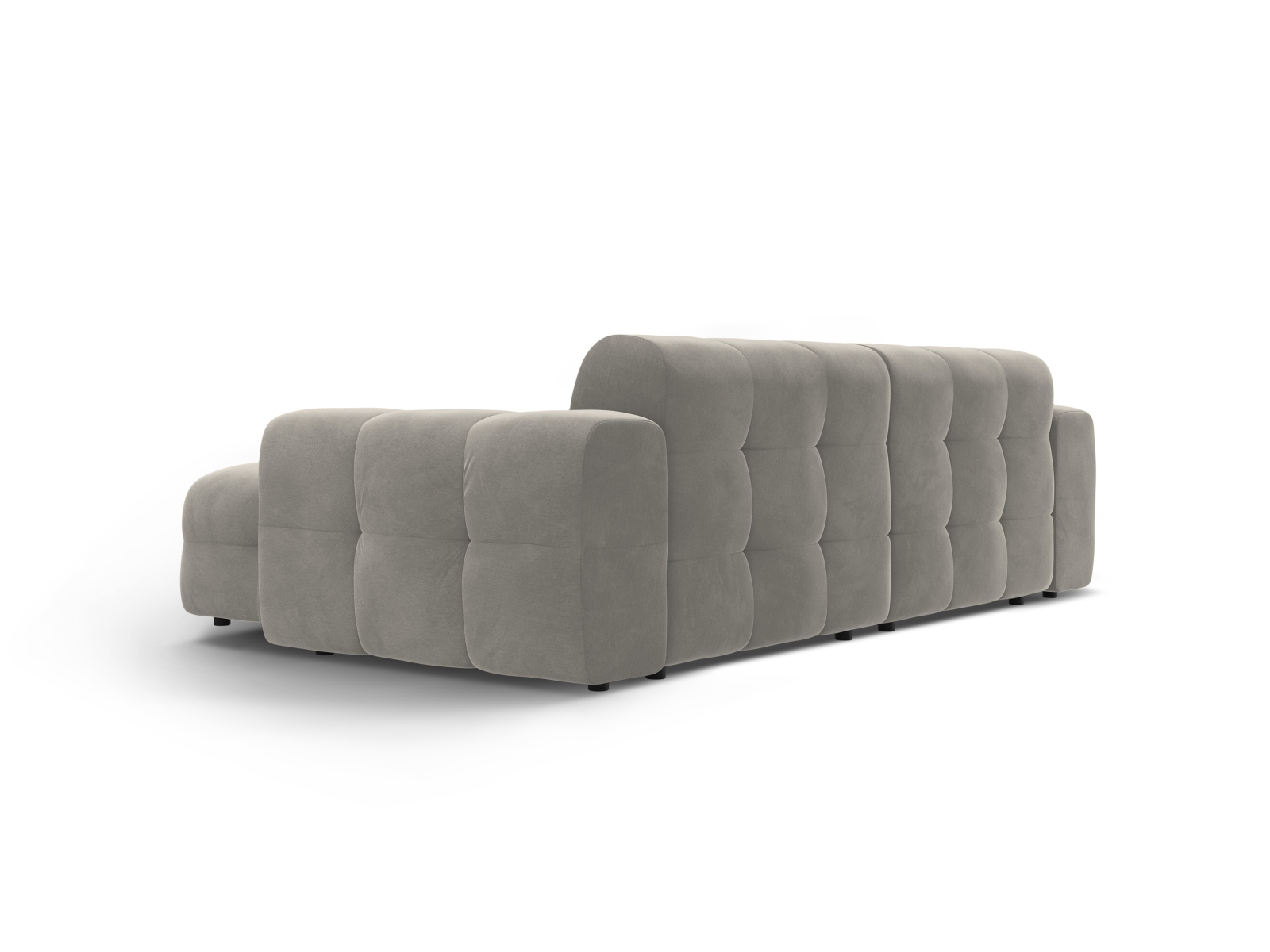 Velvet Right Corner Sofa, "Kendal", 4 Seats, 256x173x79