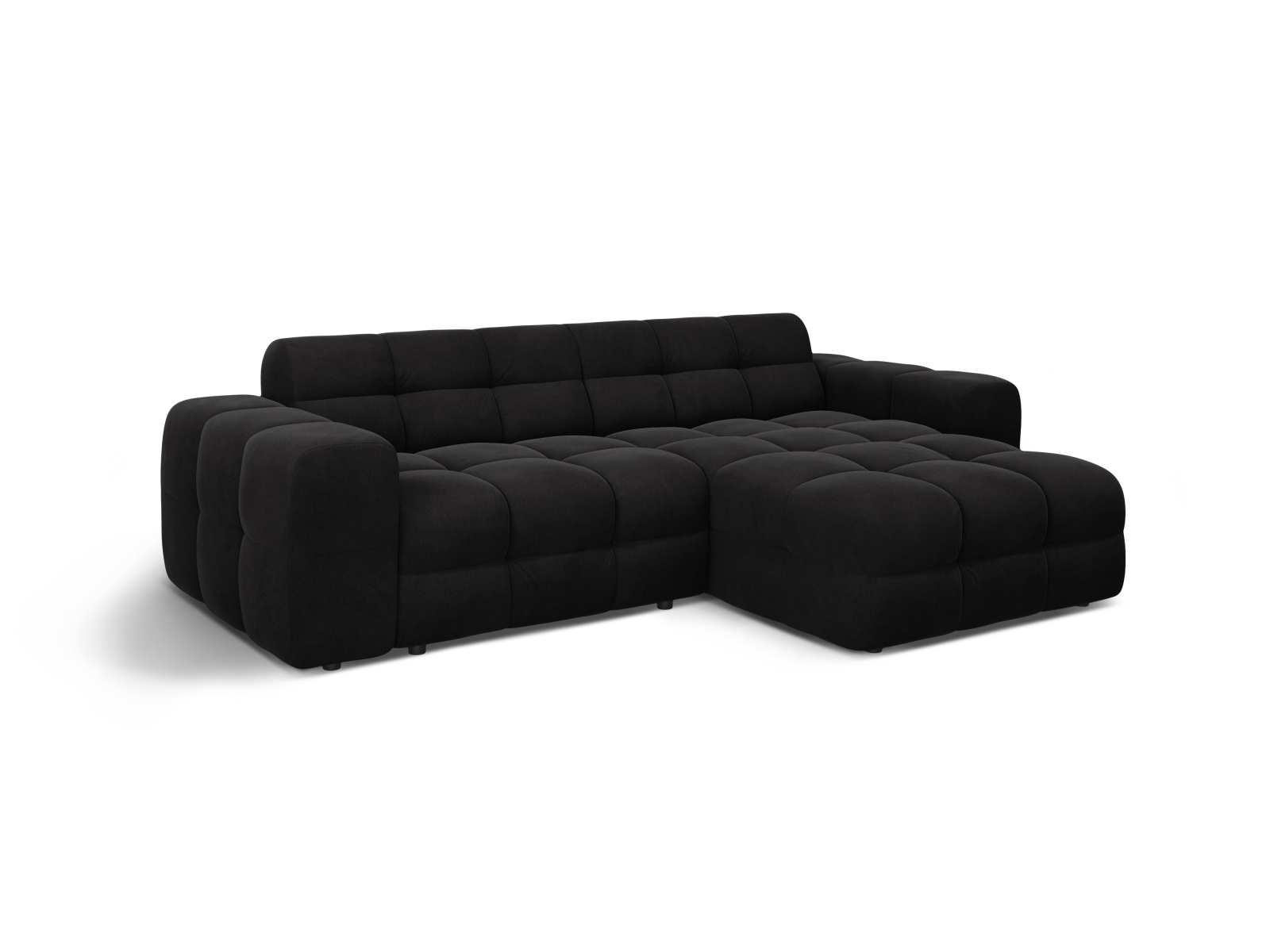 Velvet Right Corner Sofa, "Kendal", 4 Seats, 256x173x79