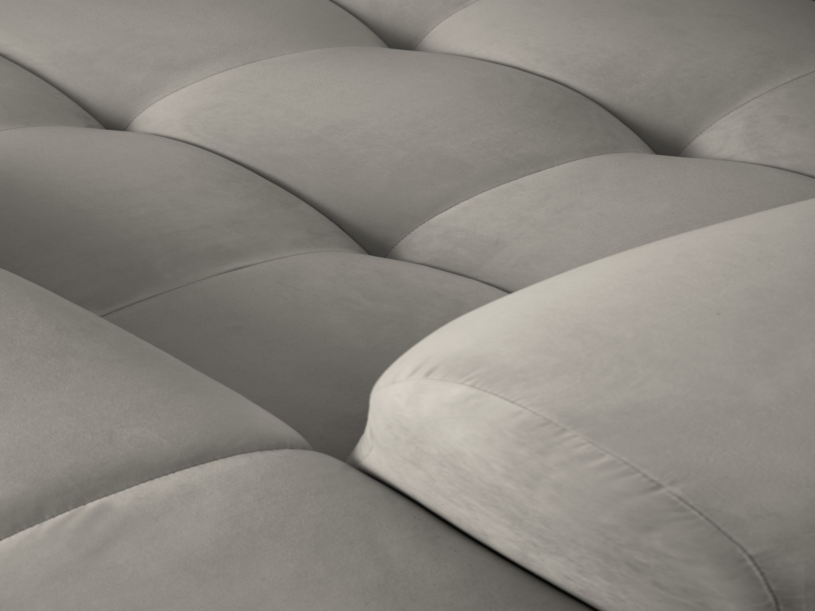 Velvet Right Corner Sofa, "Kendal", 4 Seats, 256x173x79