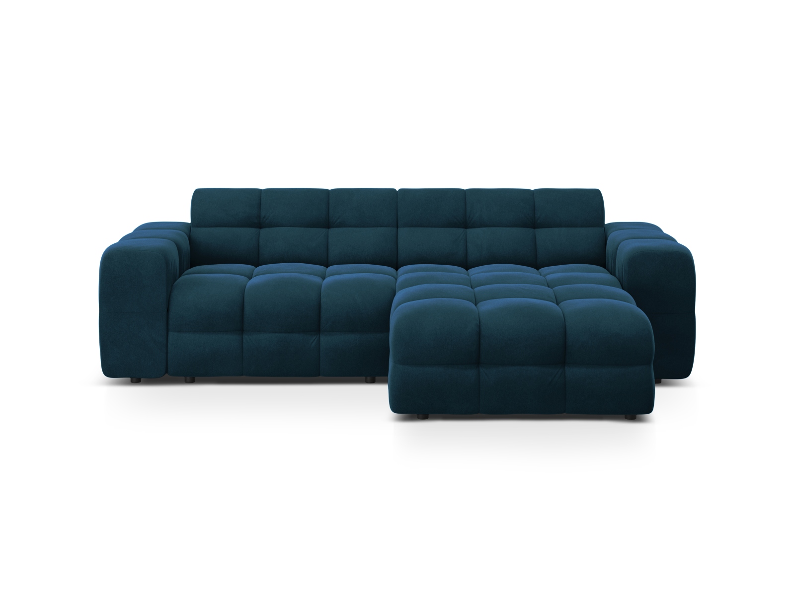 Velvet Right Corner Sofa, "Kendal", 4 Seats, 256x173x79