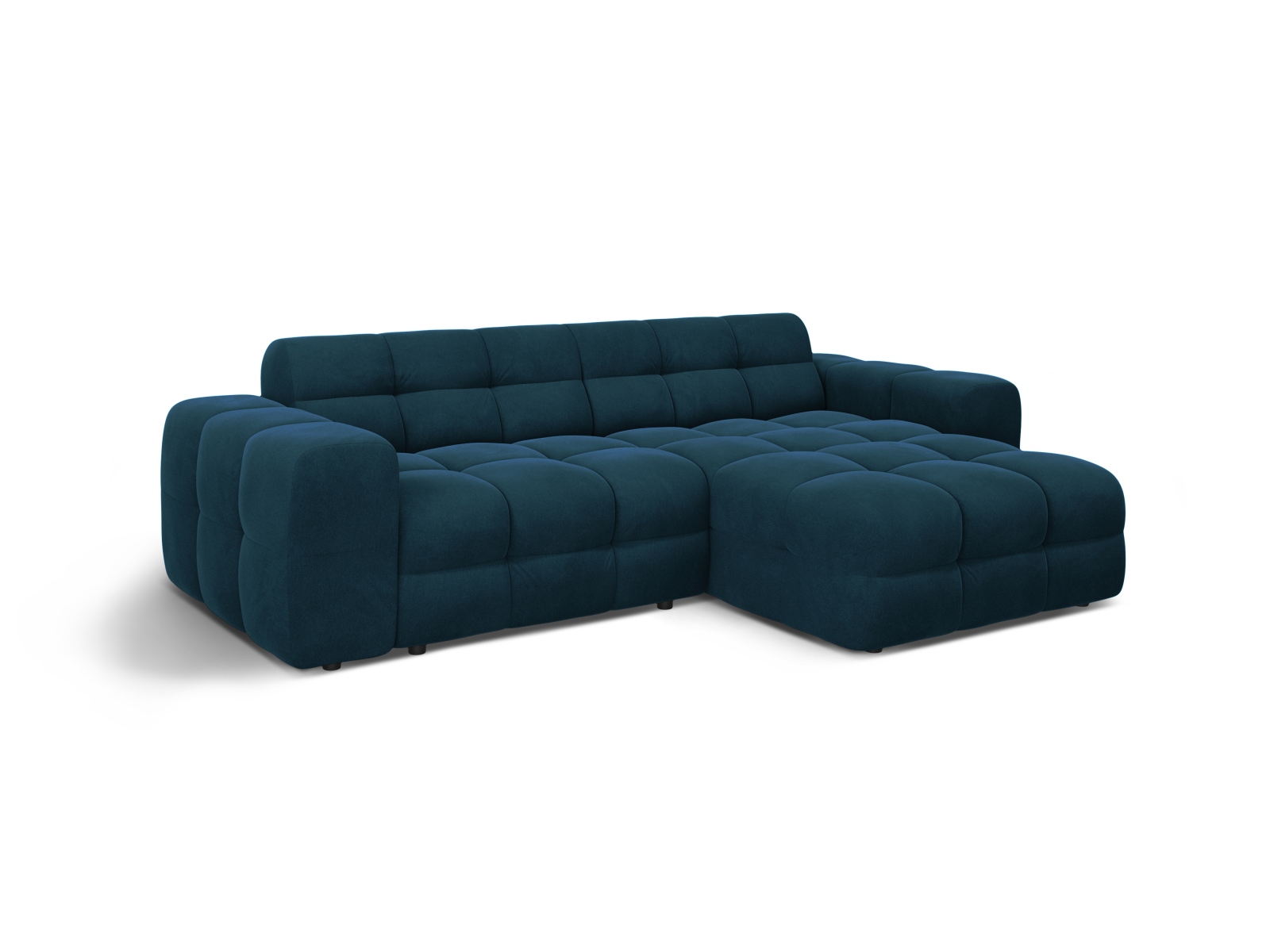 Velvet Right Corner Sofa, "Kendal", 4 Seats, 256x173x79
